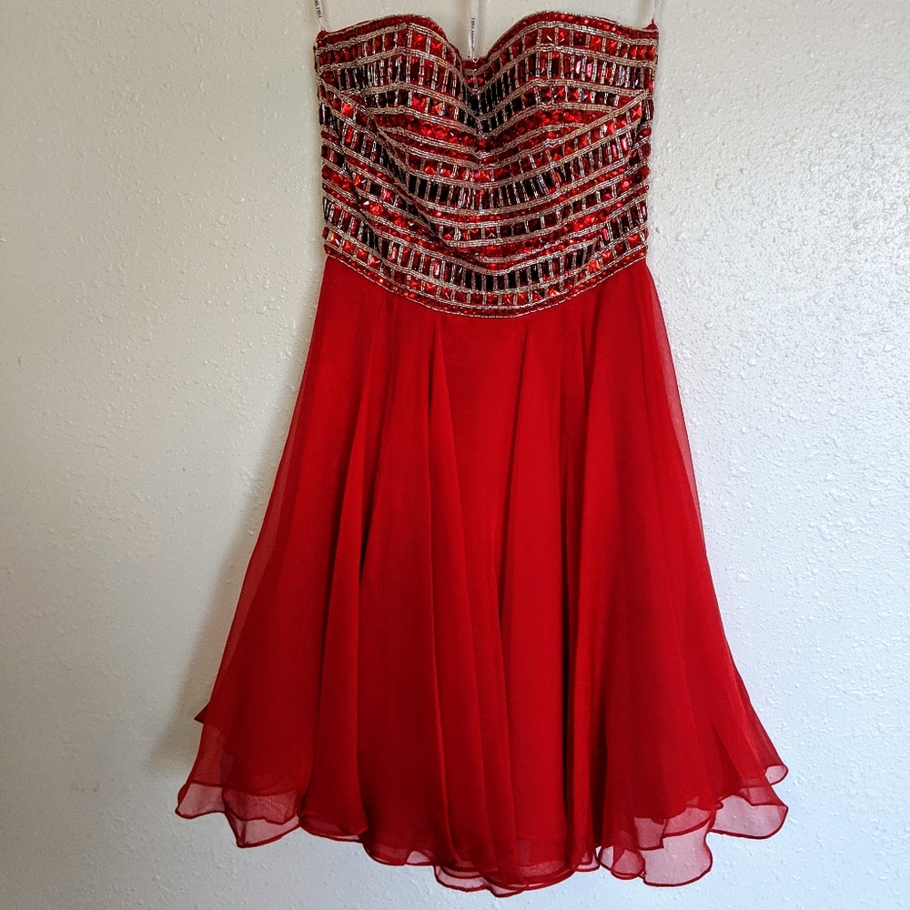 Sherri Hill Cocktail Dress - Red